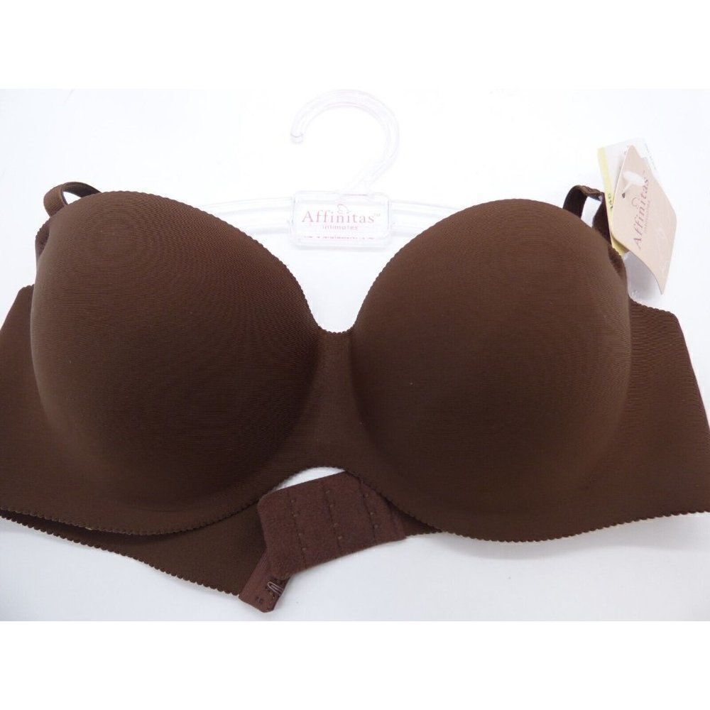 $56.00 Affinitas Intimates Set of 2 Push up bras,34C, striped/brown - Picture 4 of 6